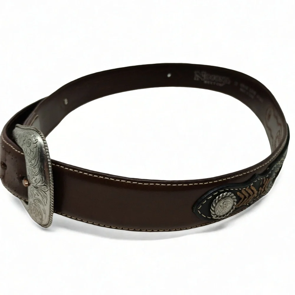 Vintage Nocona Belt Co. Western Leather Belt 38 Western Leather Belt Cowboy
